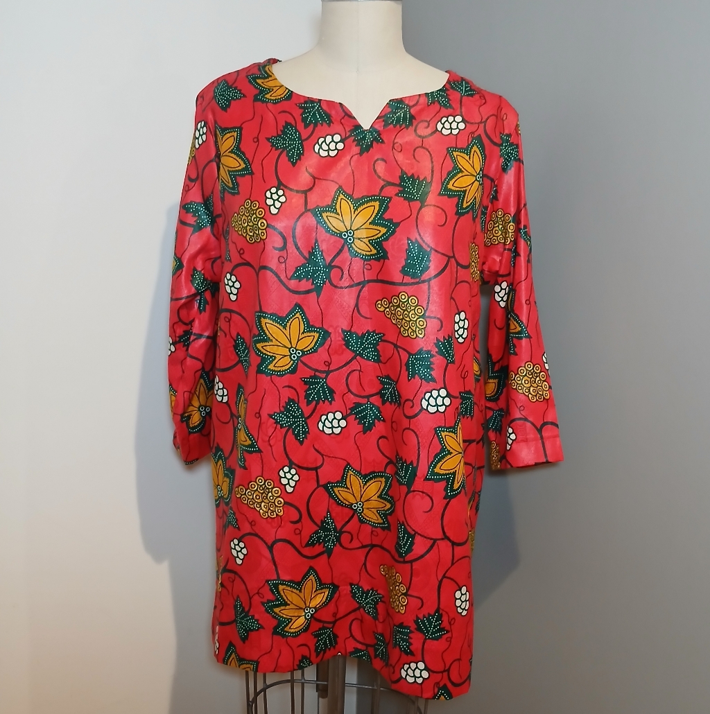 Handmade Floral Boho Tunic / L